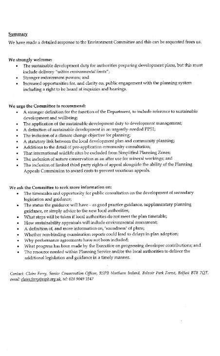 Royal Society for the Protection of Birds (RSPB) submission