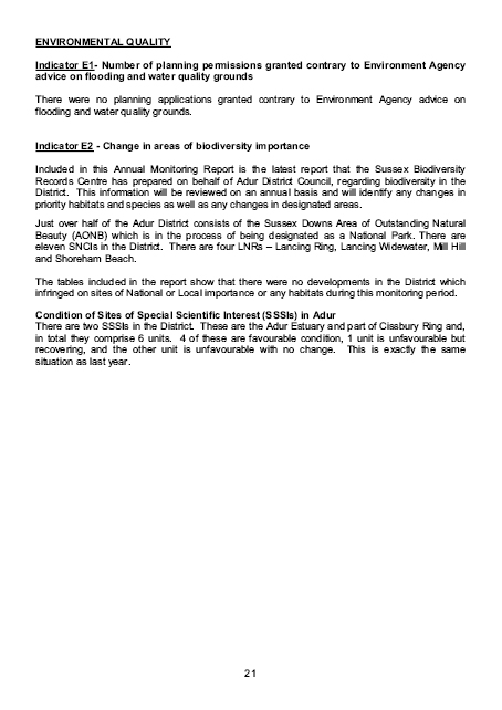 Annual Monitoring Report Example - Adur District Council