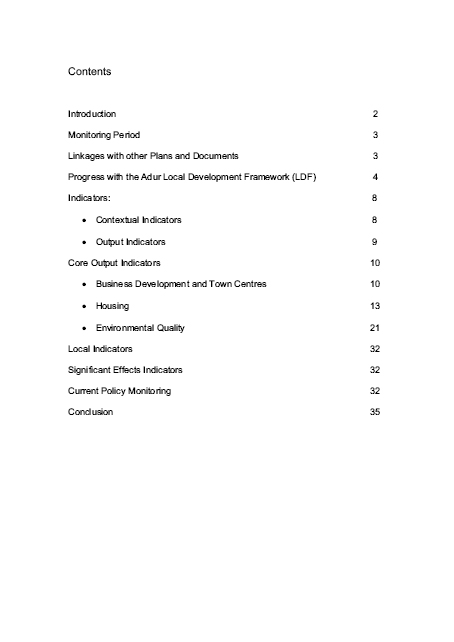 Annual Monitoring Report Example - Adur District Council