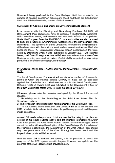 Annual Monitoring Report Example - Adur District Council