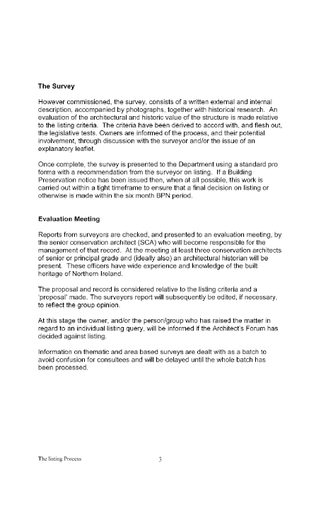 (NIEA) Information on the Listing Process