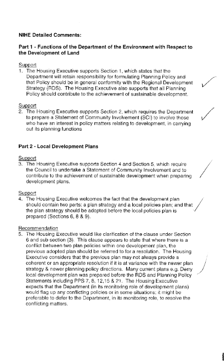 Northern Ireland Housing Executive Supplementary Information