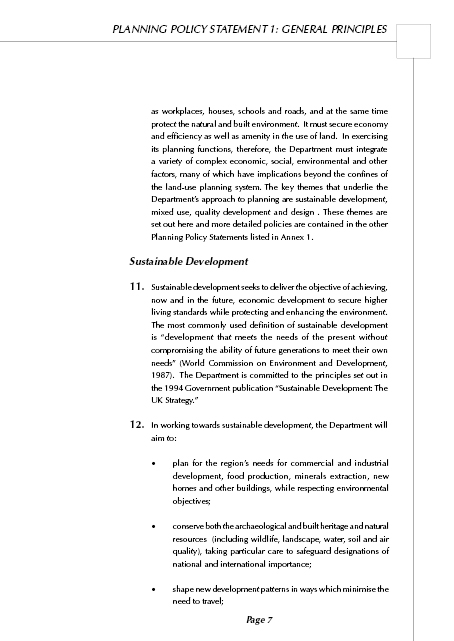 Planning Service PPS1 - General Principals