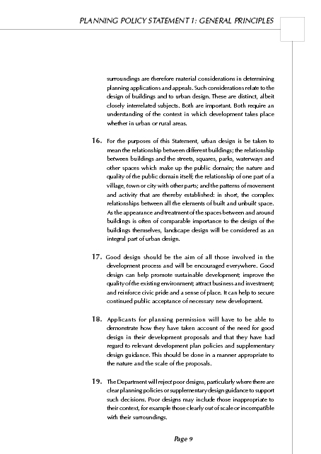 Planning Service PPS1 - General Principals