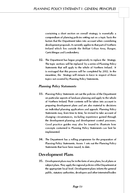 Planning Service PPS1 - General Principals