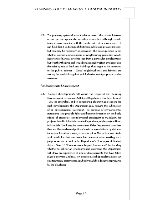 Planning Service PPS1 - General Principals