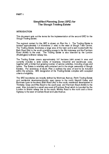 Simplified Planning Zone Scheme - Slough Trading Estate