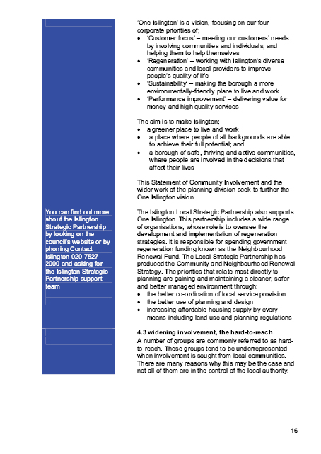 Islington’s Statement of Community involvement