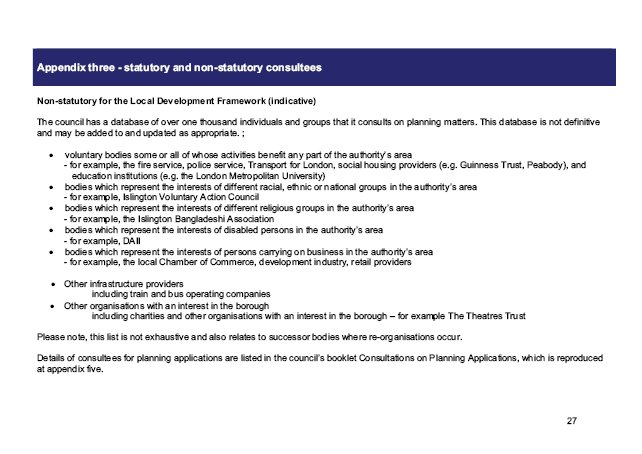 Islington’s Statement of Community involvement