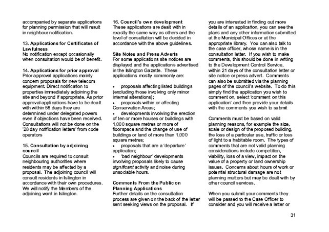 Islington’s Statement of Community involvement