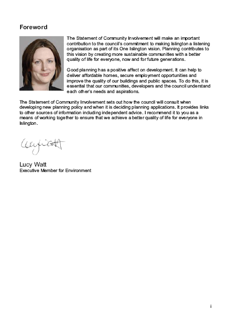 Islington’s Statement of Community involvement