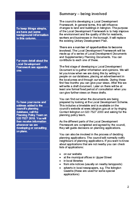Islington’s Statement of Community involvement