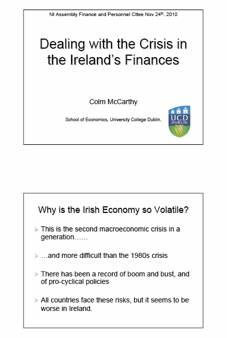 Colm McCarthy presentation