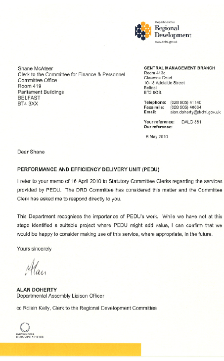 Regional Development Letter