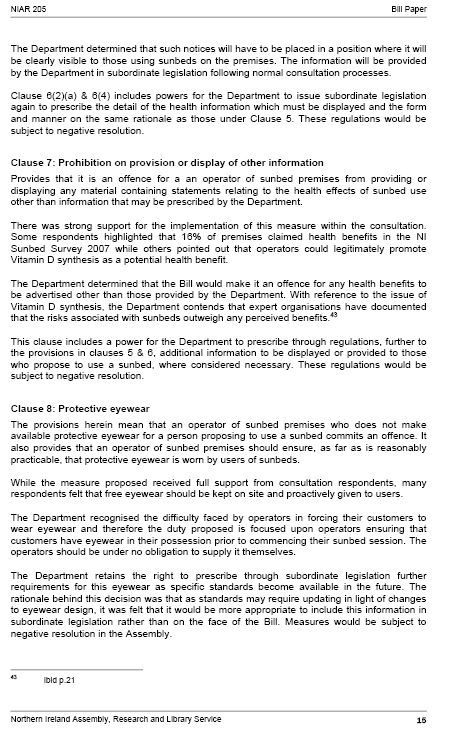 Sunbeds Bill Research Paper