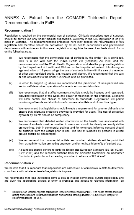 Sunbeds Bill Research Paper