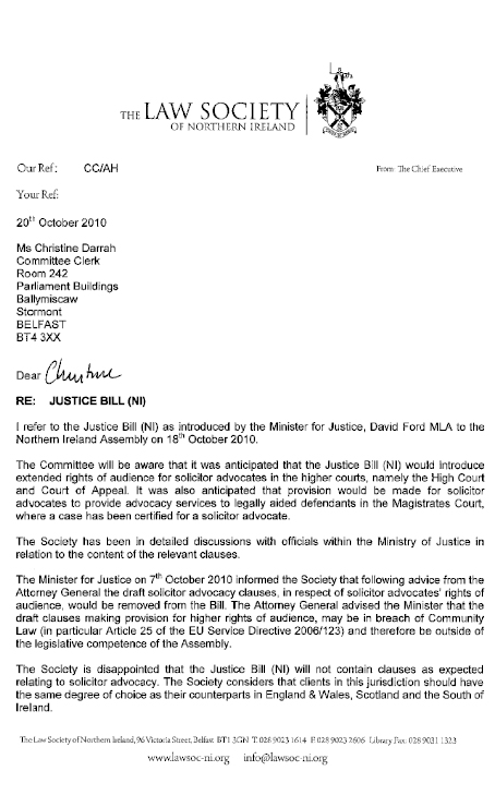 The Law Society of NI - Solicitor Advocacy submission