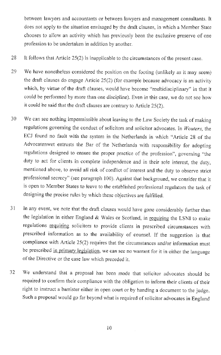 The Law Society of NI - Solicitor Advocacy submission