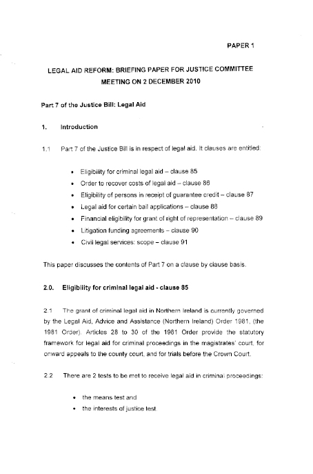Legal Aid submission