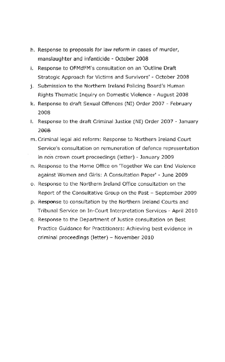 NI Human Rights Commission - Victims' Rights Work