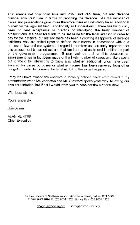 The Law Society of NI - Further observations