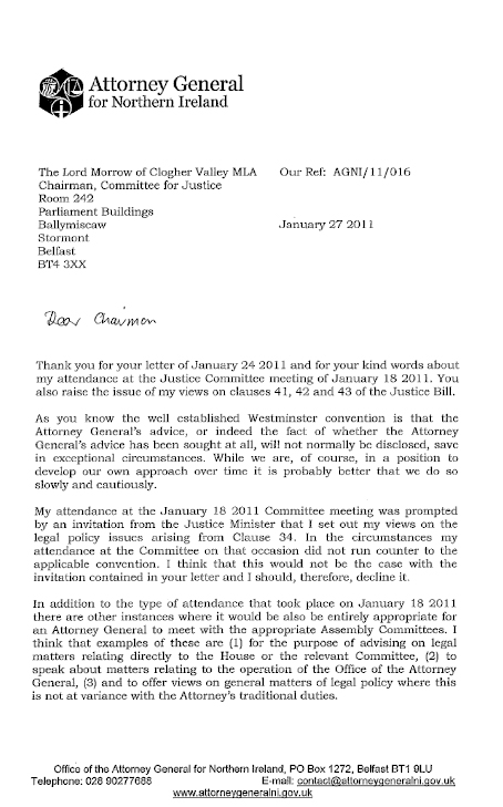 Attorney General - The Justice Bill