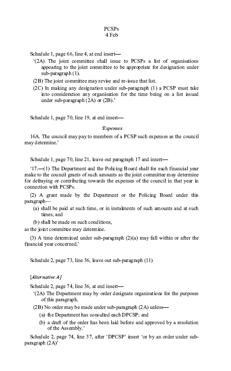 PCSP Amendments 4 February 2011