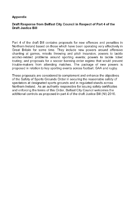 Belfast City Council submission