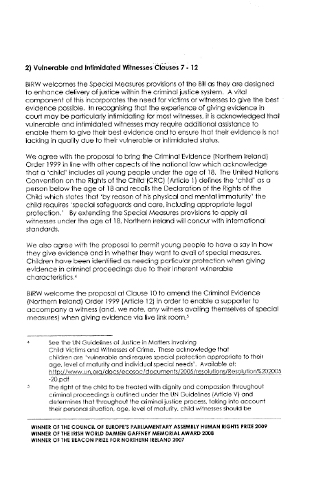 British Irish Rights Watch submission
