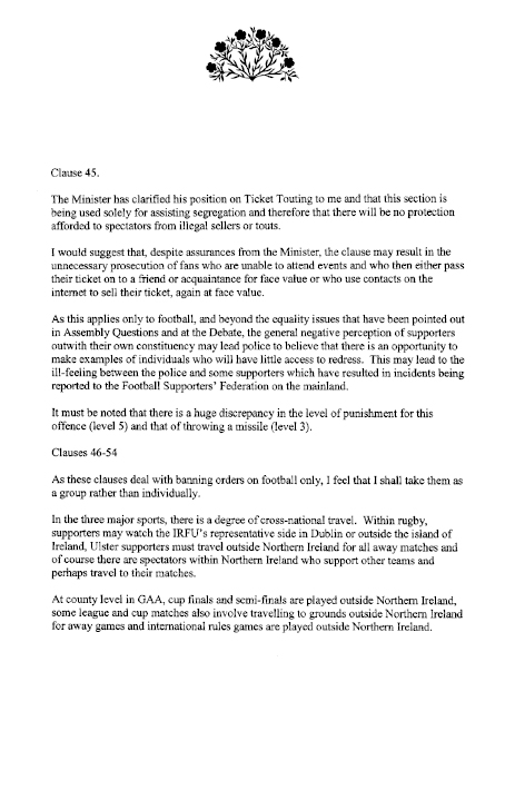 Cllr Ken Robinson MLA submission