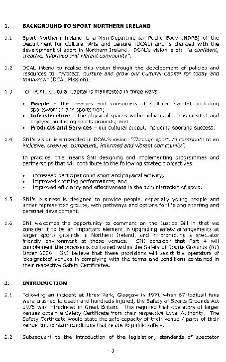 Sport Northern Ireland submission