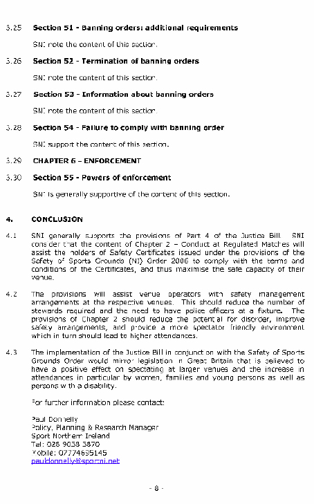 Sport Northern Ireland submission