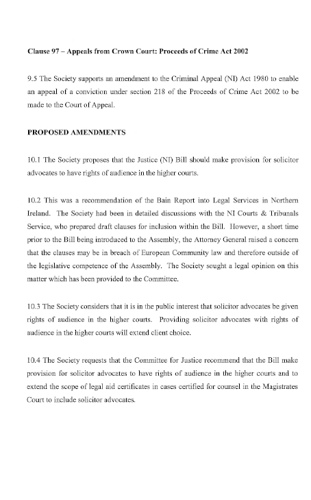 Law Society of Northern Ireland submission