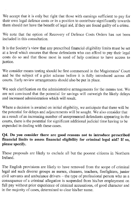 Law Society of Northern Ireland submission