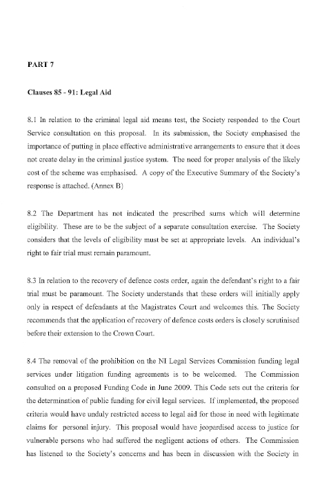 Law Society of Northern Ireland submission