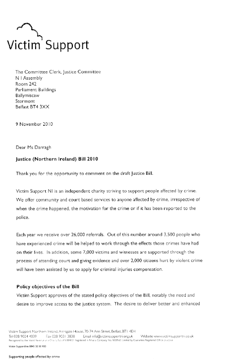 Victim Support Northern Ireland submission