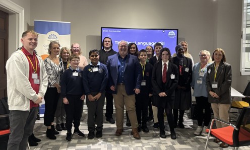 Members of the Committee meeting young representatives of the Deaf community as part of engagement on the Sign Language Bill