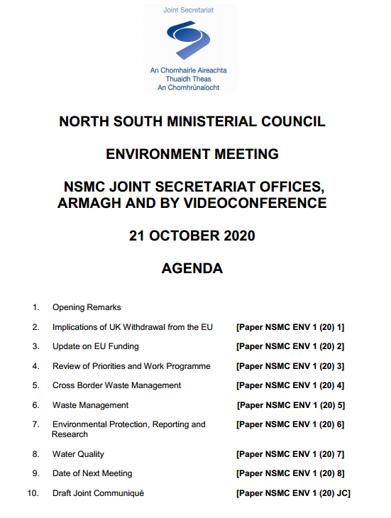 North South Ministerial Council Environment Meeting 