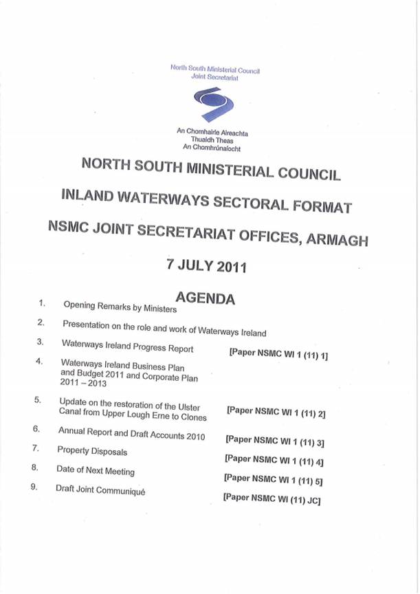 Agenda for the meeting