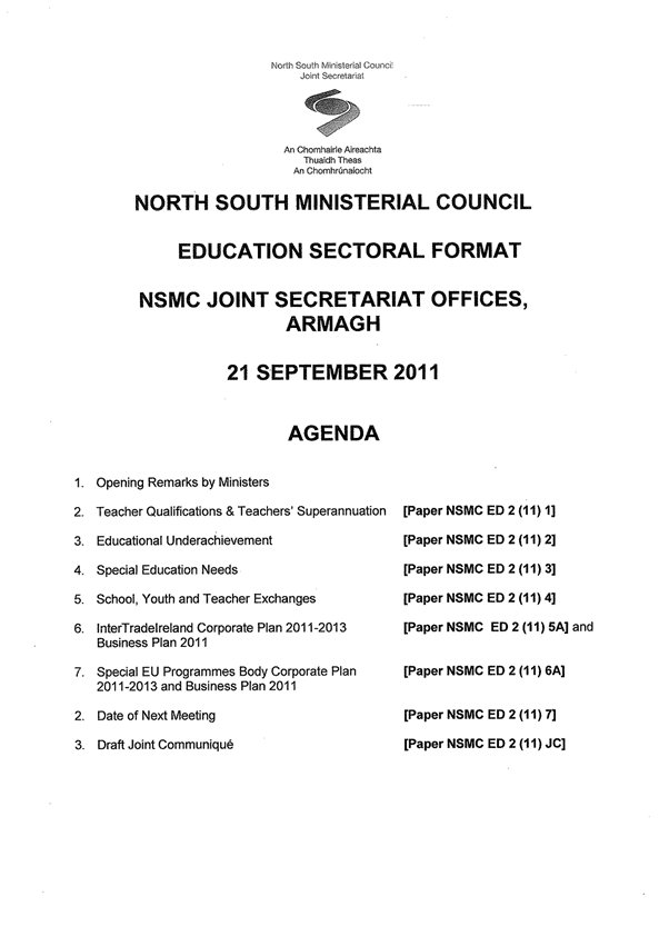 Agenda for the meeting