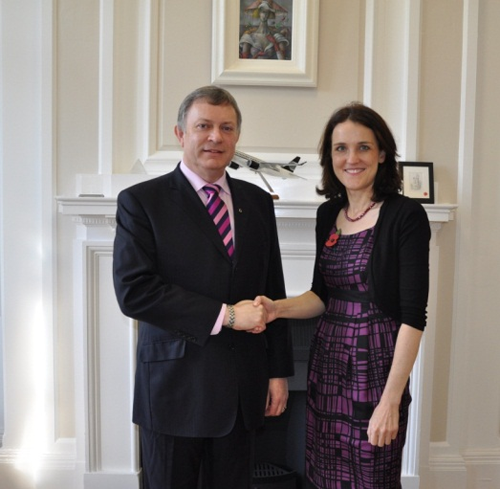 Patsy McGlone (Chair) meets with Secretary of State for Northern Ireland, Theresa Villiers 