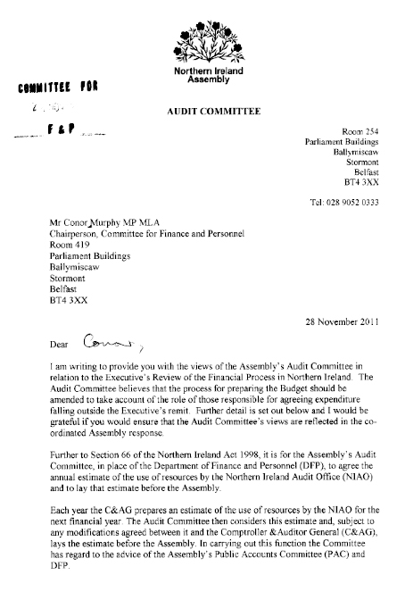Audit Committee response