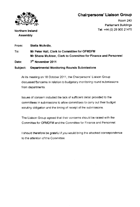 Chairpersons' Liaison Group response