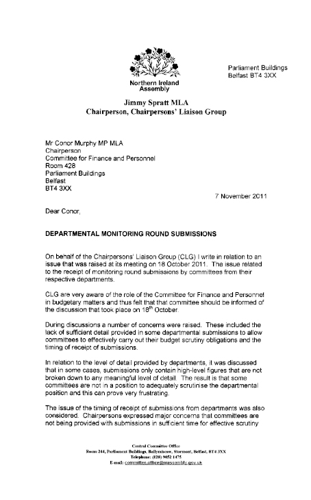 Chairpersons' Liaison Group response