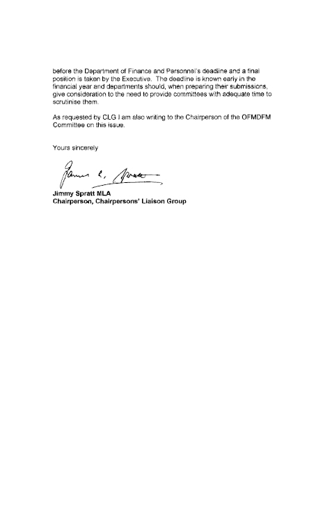 Chairpersons' Liaison Group response