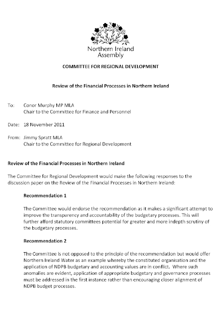 Regional Development response