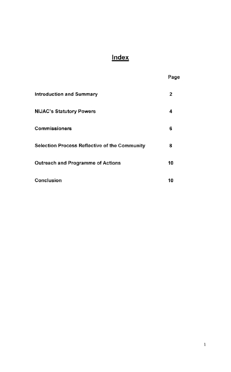 Lord Chief Justice, Chairman of the Northern Ireland Judicial Appointments Commission submission